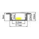 AL profil AR1 pre LED pásiky, k zapustenie, vrátane plexi 1m
