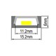 AL profile AS5 for LED strips, rectangular, with plexi, 2m