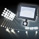 LED floodlight GETI GLF30P 30W with PIR sensor