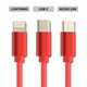 Kabel GETI GCU 02 USB 3v1 červený samonavíjecí