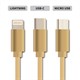 Cable GETI GCU 05 USB 3in1 gold rectractable
