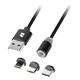 Cable REBEL RB-6004-100-B USB 3in1 1m Black