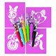 Blown markers with Minnie stencils 6pcs