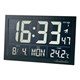 Digital wall DCF clock with inside temperature Jumbo, 368 x 229 x 30 mm, black