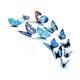 Wall Decoration - Butterflies 12 pcs, blue