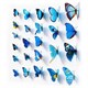 Wall Decoration - Butterflies 12 pcs, blue