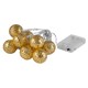 Dekorativní kovové LED koule 10 LED Metal Balls WW 1,5m zlaté RXL 51