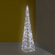 Vánoční dekorace Jehlan - bílá vánoční věž, 30 LED, 3xAA