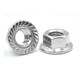 Hexagonal nut with stainless steel collar M 8, toothed