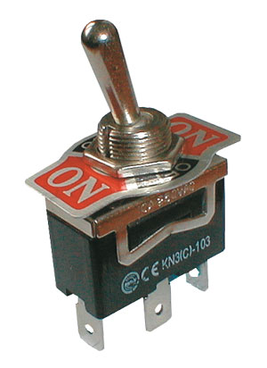 Přepínač páčkový 3pol./3pin ON-OFF-ON 250V/10A