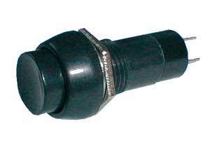 Přepínač tlačítko kul.  ON-OFF 250V/1A černé