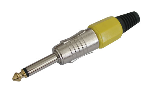 Konektor Jack 6.3 mono kov HQ žlutý