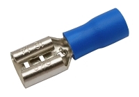 Zdířka faston 6.3mm ,vodič 1.5-2.5mm  modrá