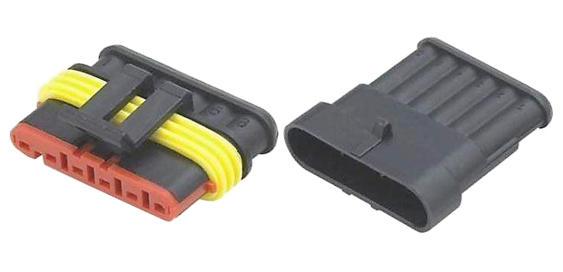 Konektor se zdířkou DJ7061-1.5-11+DJ7061-1.5-21 6P vodotěsný
