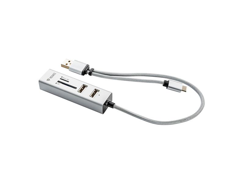 Adaptér USB C-A OTG HUB+čtečka YENKEE YHC 103SR