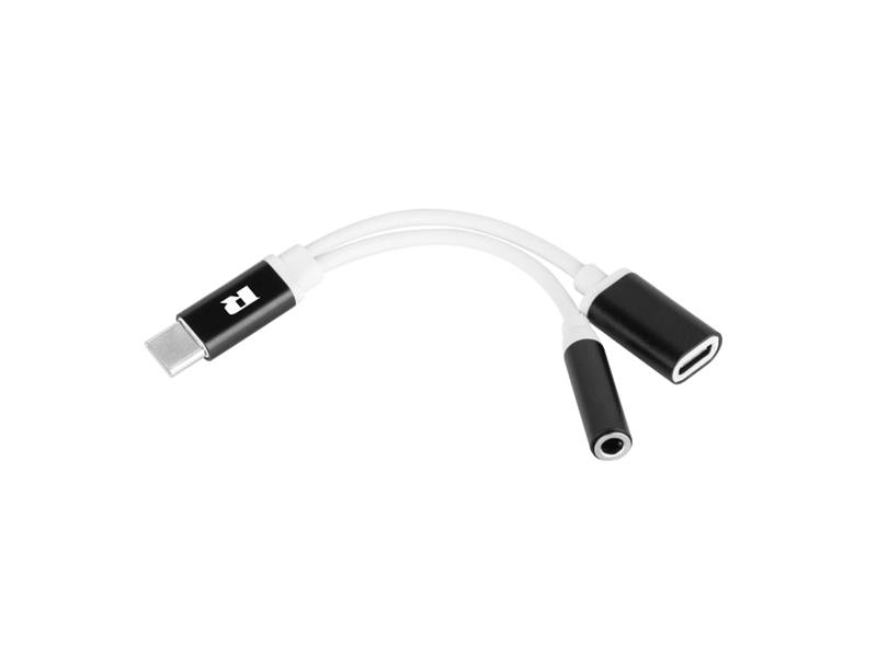 Adaptér REBEL USB-C na JACK 3,5mm (pro poslech hudby) + USB-C(nabíjení)