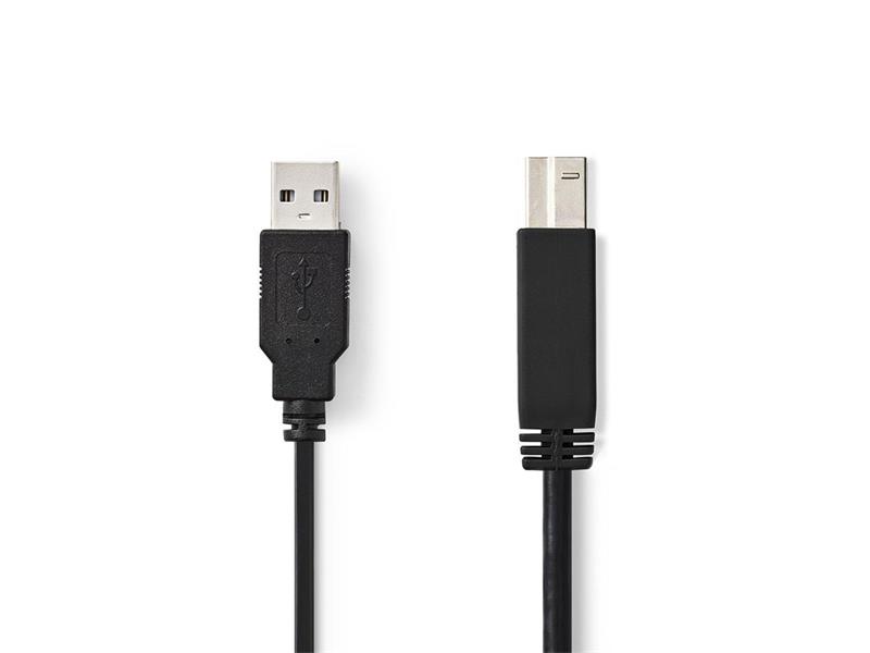 Kabel USB 2.0 A konektor/USB 2.0 B konektor 1m NEDIS CCGT60100BK10