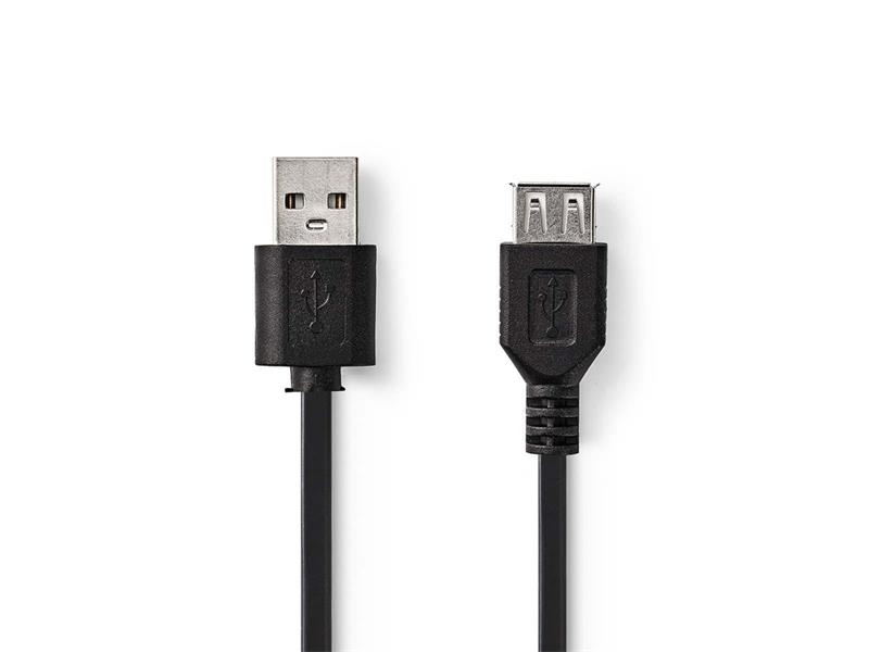 Kabel USB 2.0 A konektor/USB 2.0 A zdířka 0,2m NEDIS CCGP60010BK02