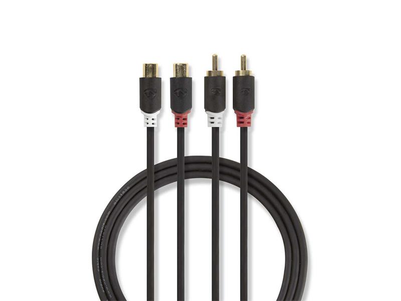 Kabel NEDIS 2xCINCH konektor/2xCINCH zdířka 2m
