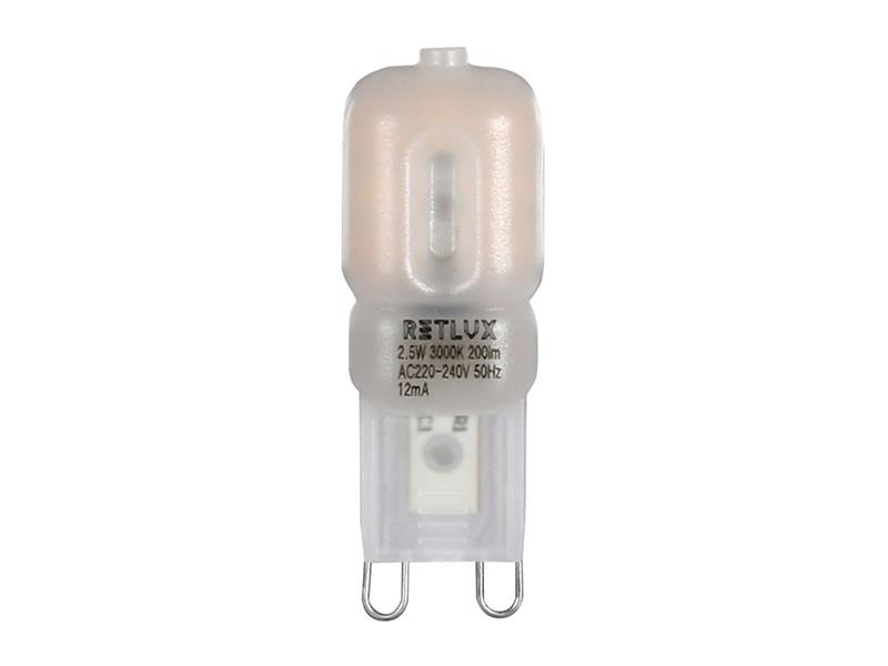Žárovka LED G9  2,5W bílá teplá RETLUX RLL 293