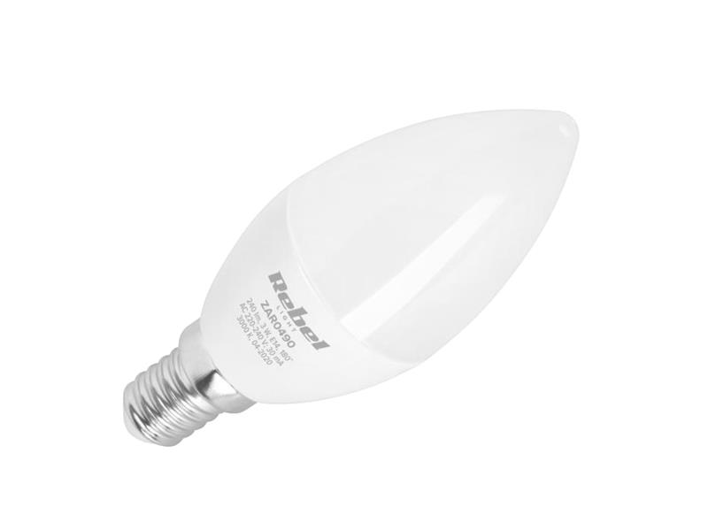 Žárovka LED E14  3W bílá teplá REBEL ZAR0490