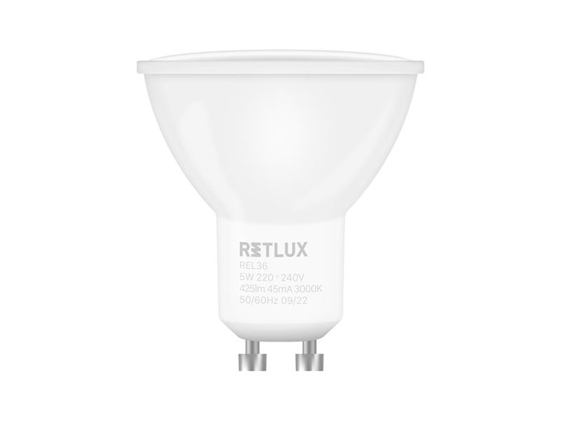Žiarovka LED GU10 5W biela teplá RETLUX REL 36 2ks