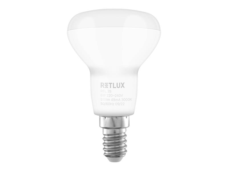 Žárovka LED E14 6W R50 bílá teplá RETLUX REL 39 4ks
