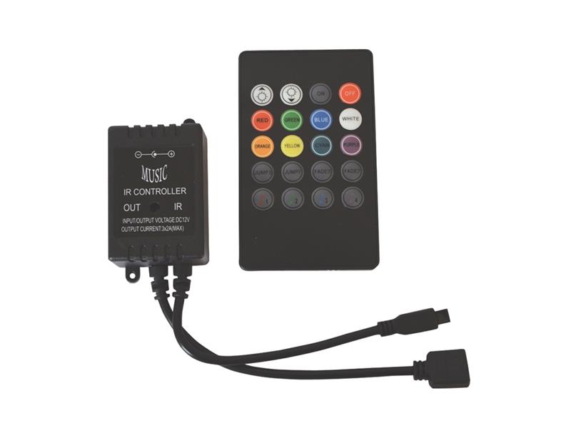Ovladač pro LED pásek RGB IR + zvukový