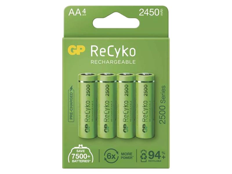 Baterie AA (R6) nabíjecí 1,2V/2450mAh GP Recyko 4ks
