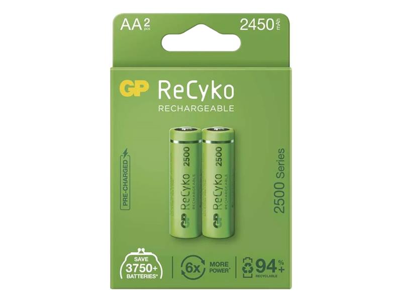 Baterie AA (R6) nabíjecí 1,2V/2450mAh GP Recyko  2ks