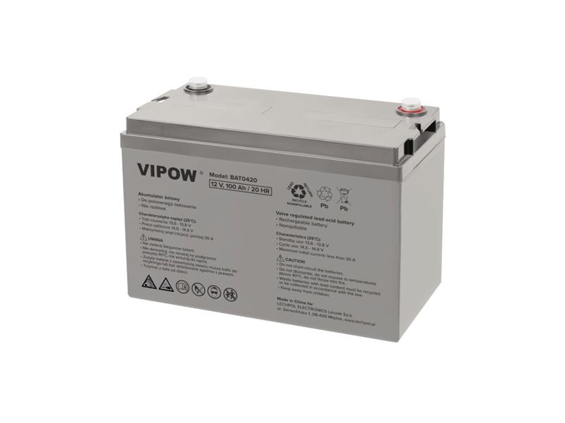 Baterie olověná 12V 100Ah VIPOW BAT0420