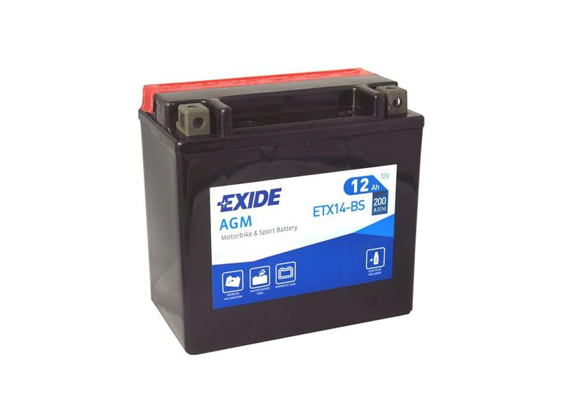Baterie motocyklová 12V/12Ah EXIDE ETX14-BS