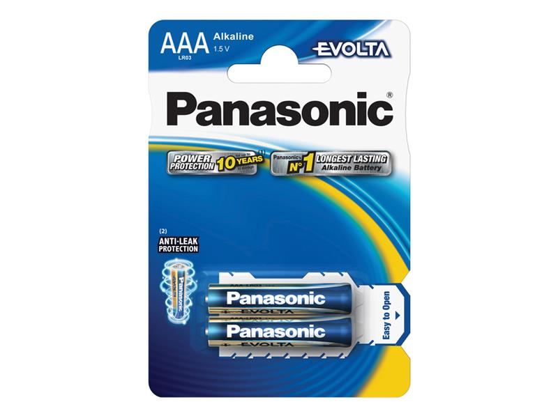 Baterie AAA (R03) alkalická PANASONIC Evolta 2ks / blistr