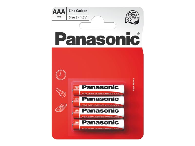 Baterie AAA (R03) Zn-Cl PANASONIC Red 4BP