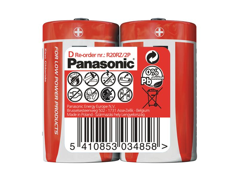 Baterie D (R20) Zn-Cl PANASONIC Red 2S