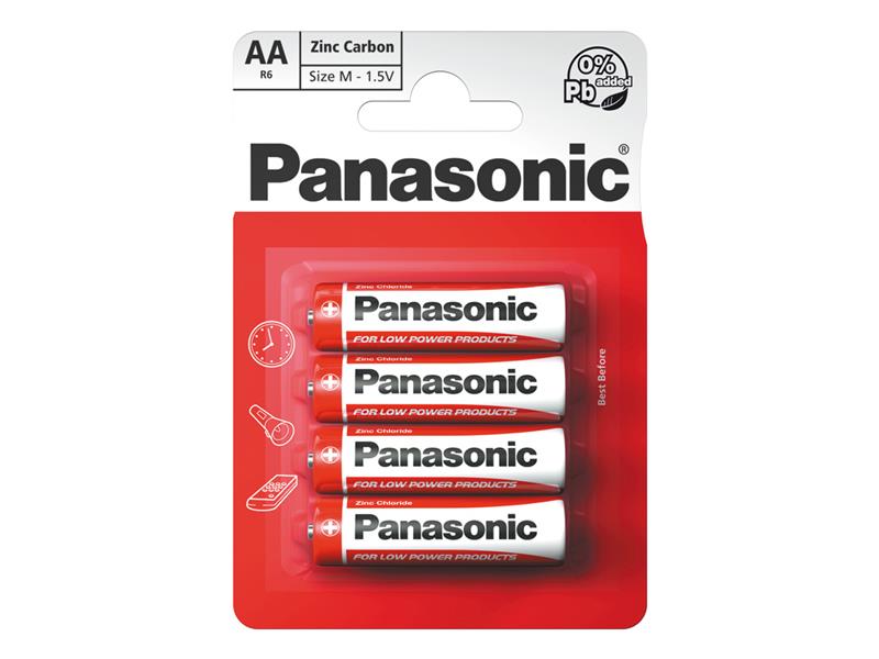 Baterie AA (R6) Zn-Cl PANASONIC Red 4BP