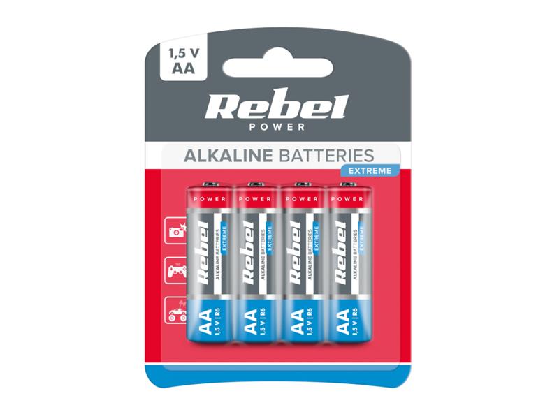 Baterie AA (R6) alkalická REBEL EXTREME Alkaline Power 4BP BAT0097B