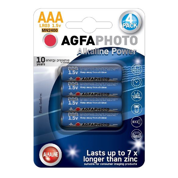 Baterie AAA (LR03) alkalická AGFAPHOTO Power 4ks / blistr