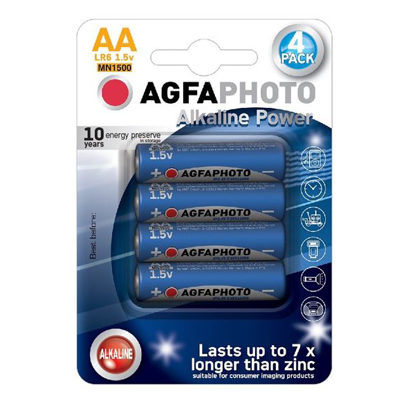 Baterie AA (LR6) alkalická AGFAPHOTO Power 4ks / blistr