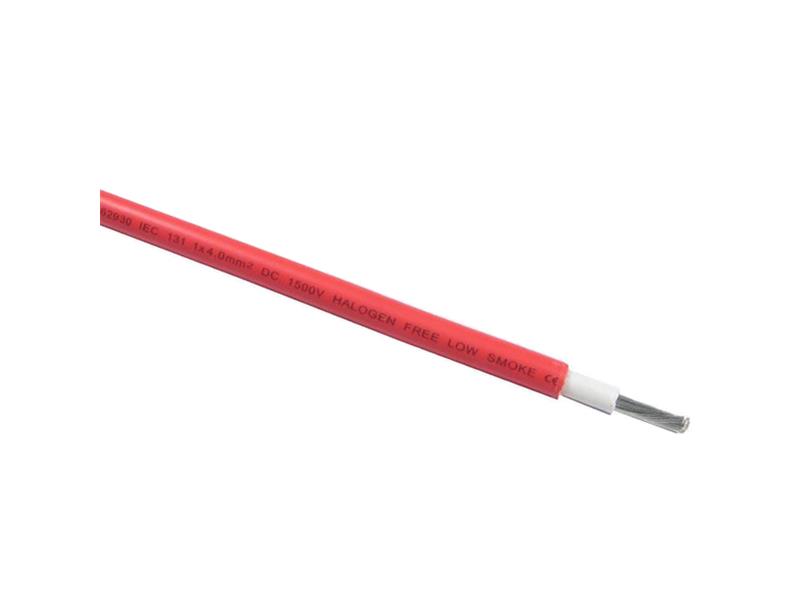 Solární kabel 4mm2, 1500V, červený