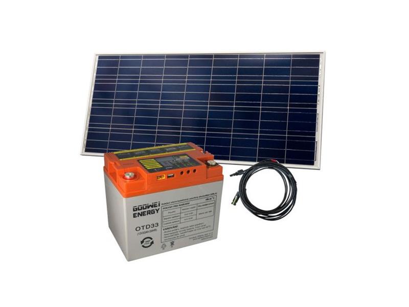 Solární set baterie GOOWEI ENERGY OTD33 (33Ah, 12V) a solární panel Victron Energy 115Wp/12V
