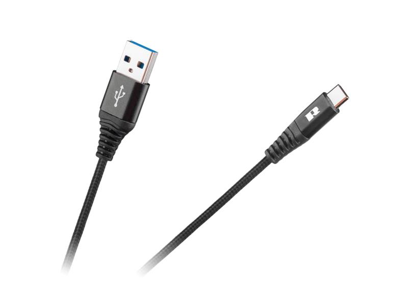 Kabel REBEL USB/USB-C černý 0,5m