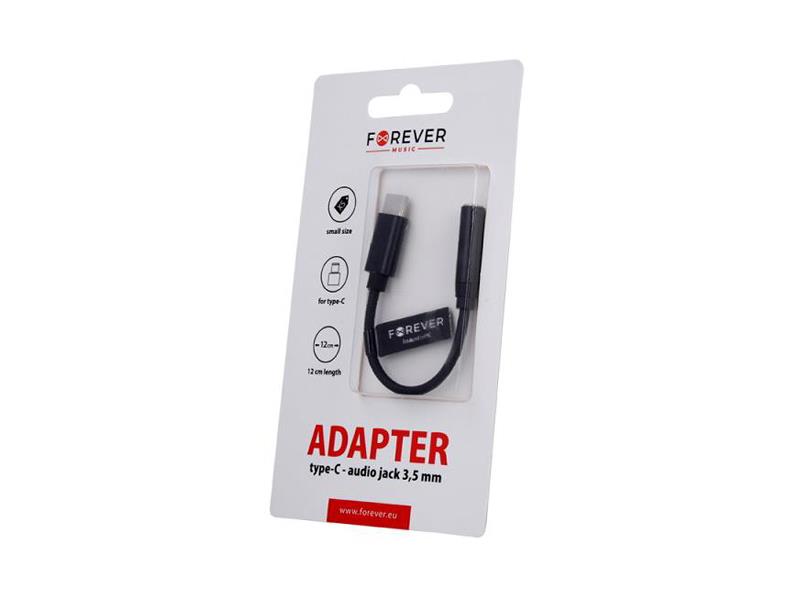 Adaptér USB-C na Jack 3,5mm FOREVER Black