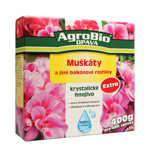 Hnojivo pro muškáty a balkónové rostliny AGROBIO 400g