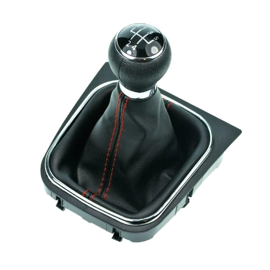 Radiaca páka s manžetou VW Golf V Plus 2005 - 2008 5-stupňová prevodovka červené prešitie