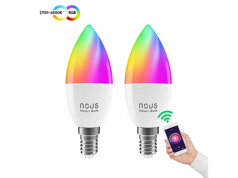 NOUS Smart sada LED žiaroviek E14 4,5W RGB Nous P4/2pack WiFi Tuya