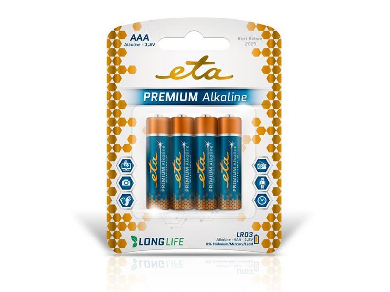 Baterie AAA (LR03) alkalická ETA 4ks