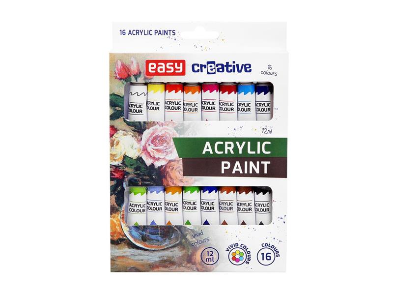 Akrylové farby EASY CREATIVE 16 farieb 12ml