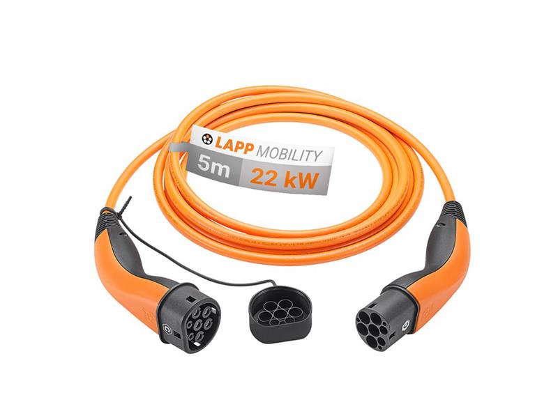 Kabel nabíjecí LAPP 61789 typ 2 22kW 32A 3 fáze 5m pro elektromobil