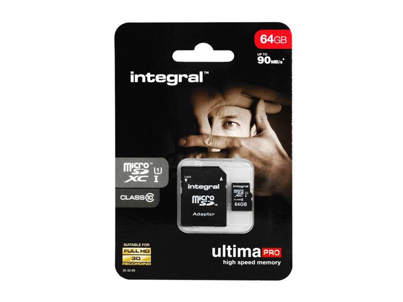 Paměťová karta INTEGRAL Micro SD 64GB Cl10 s adaptérem